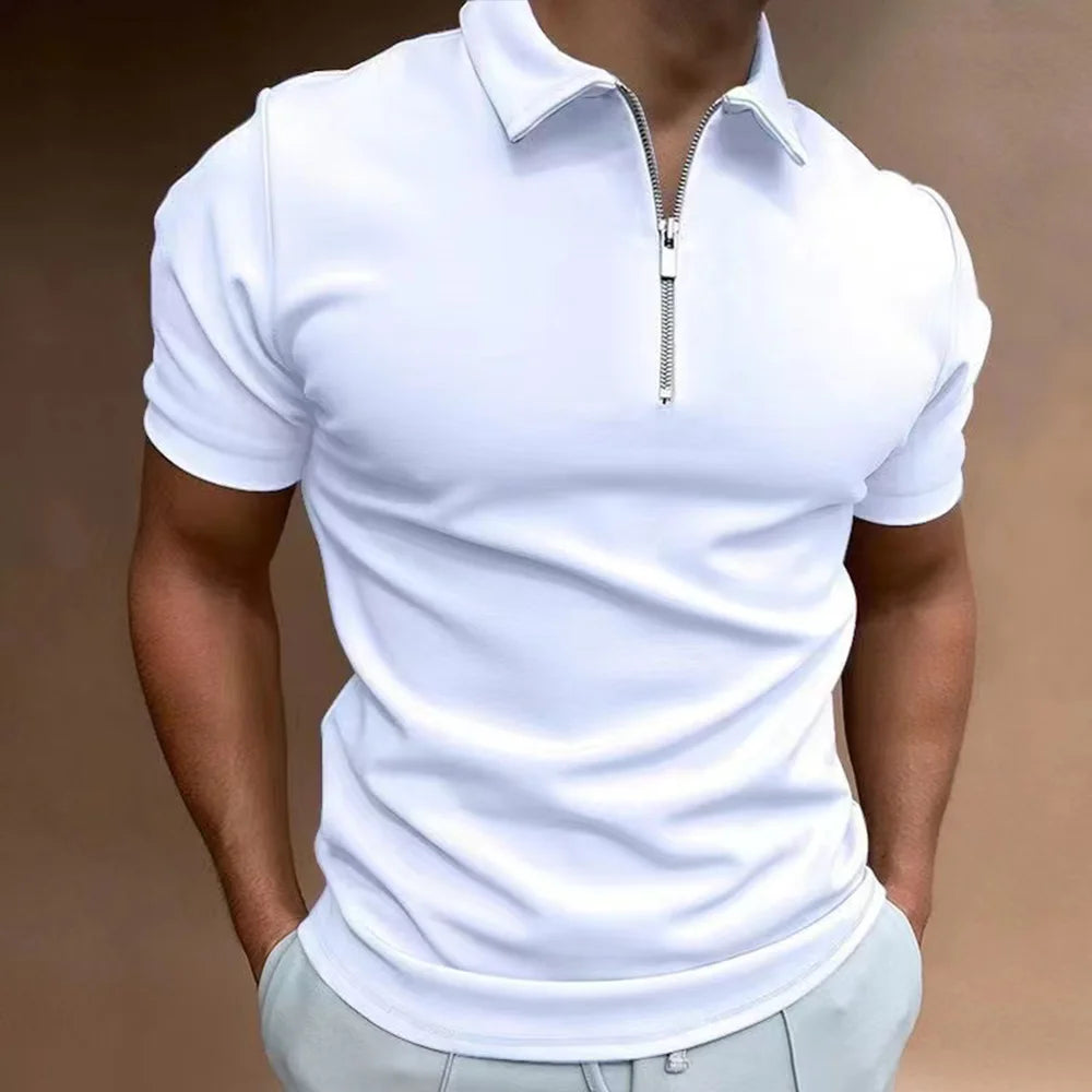 FERRANTE® Men's Polo Shirt Collar Zipper