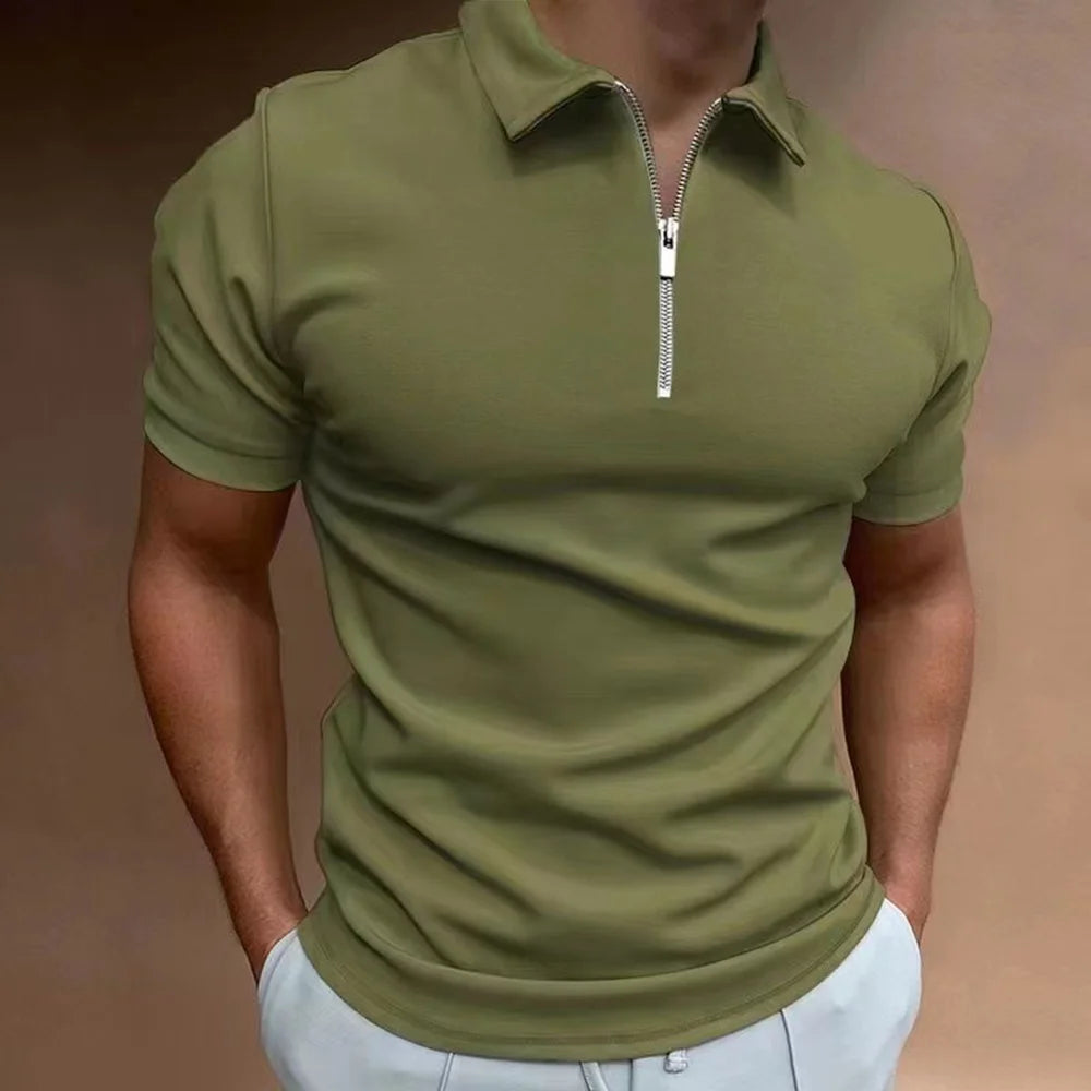 FERRANTE® Men's Polo Shirt Collar Zipper