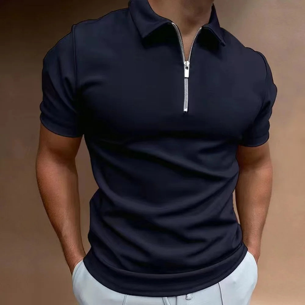 FERRANTE® Men's Polo Shirt Collar Zipper