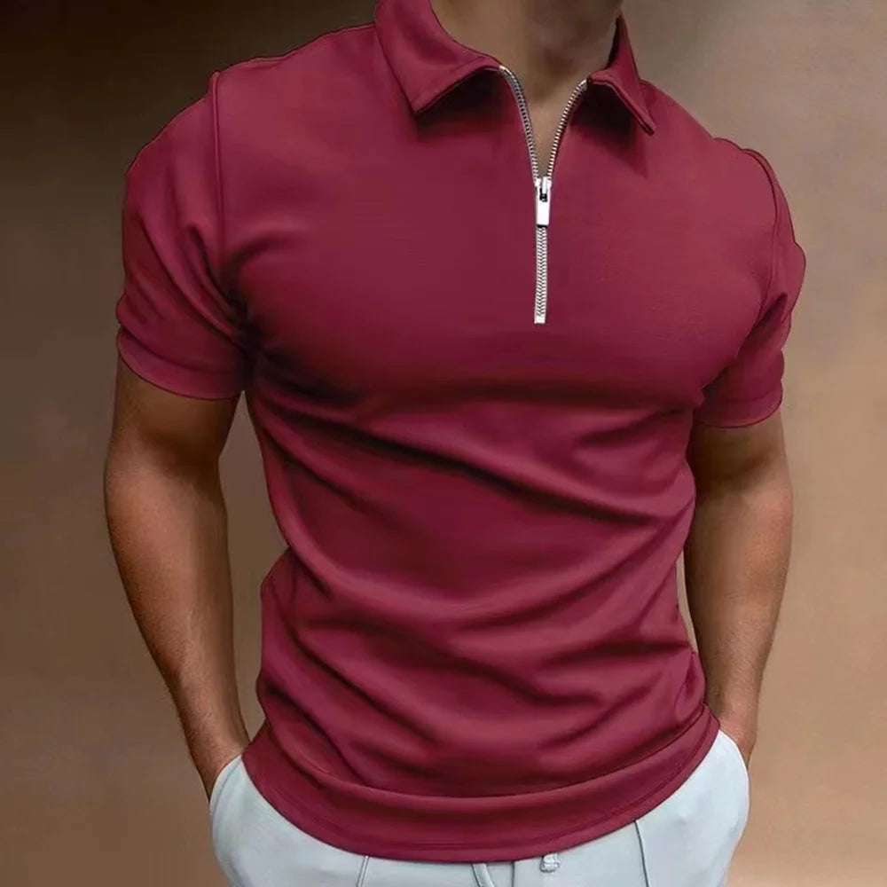 FERRANTE® Men's Polo Shirt Collar Zipper