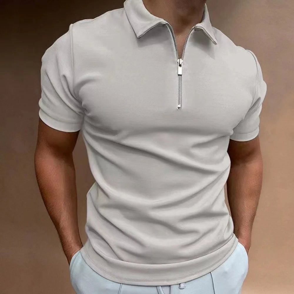 FERRANTE® Men's Polo Shirt Collar Zipper