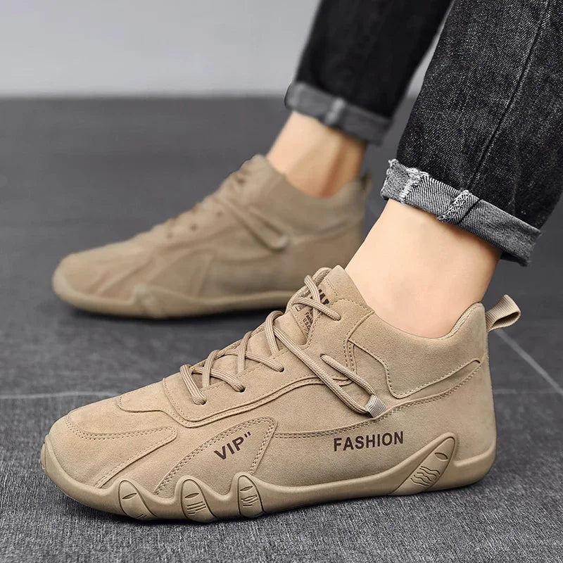QAWAL® Men’s Lace-Up Microfiber Ankle Boots
