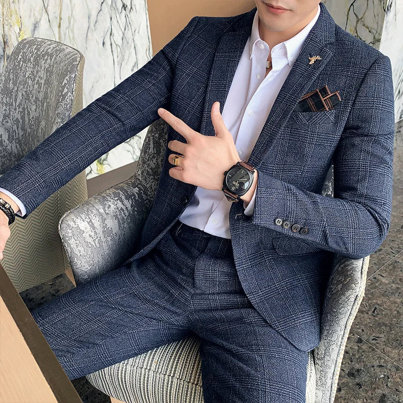 ASTONBURY® Langford Checked Cotton Suit