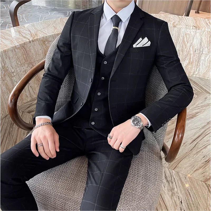 ASTONBURY® Wycliffe Striped Three-Piece Suit