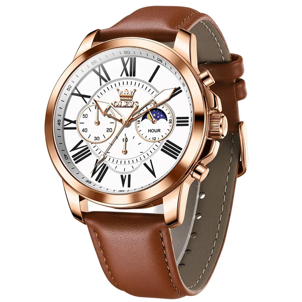 OLEVS® Men’s Luxury 2025 Moon Phase Watch
