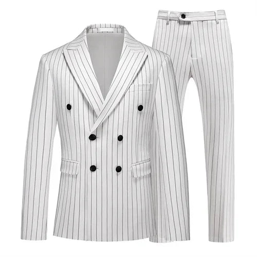 ASTONBURY® Langston Double-Breasted Striped Suit