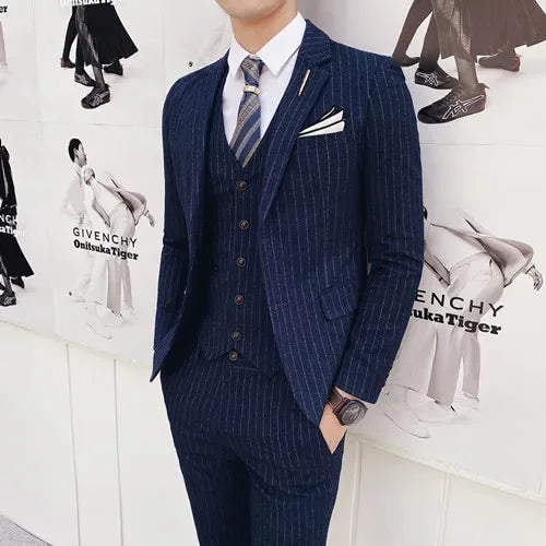 ASTONBURY® Wycliffe Striped Three-Piece Suit