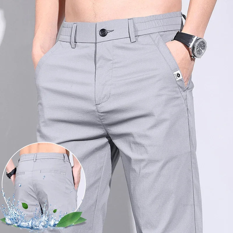 ASTON® Men’s Straight-Leg Cotton Blend Trousers