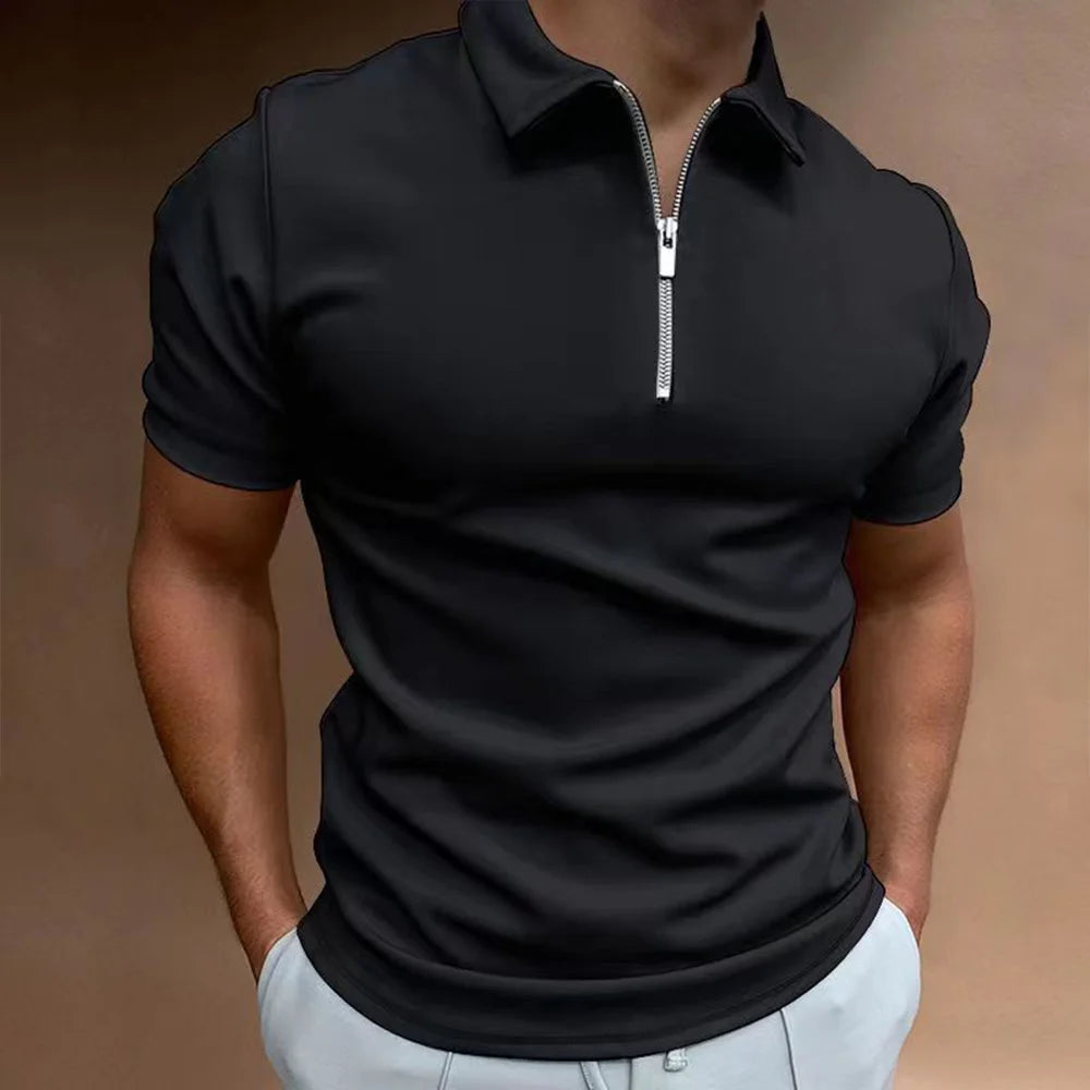 FERRANTE® Men's Polo Shirt Collar Zipper