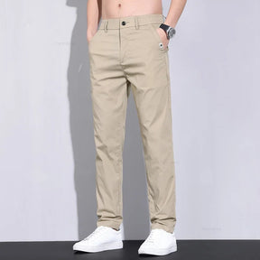 ASTON® Men’s Straight-Leg Cotton Blend Trousers