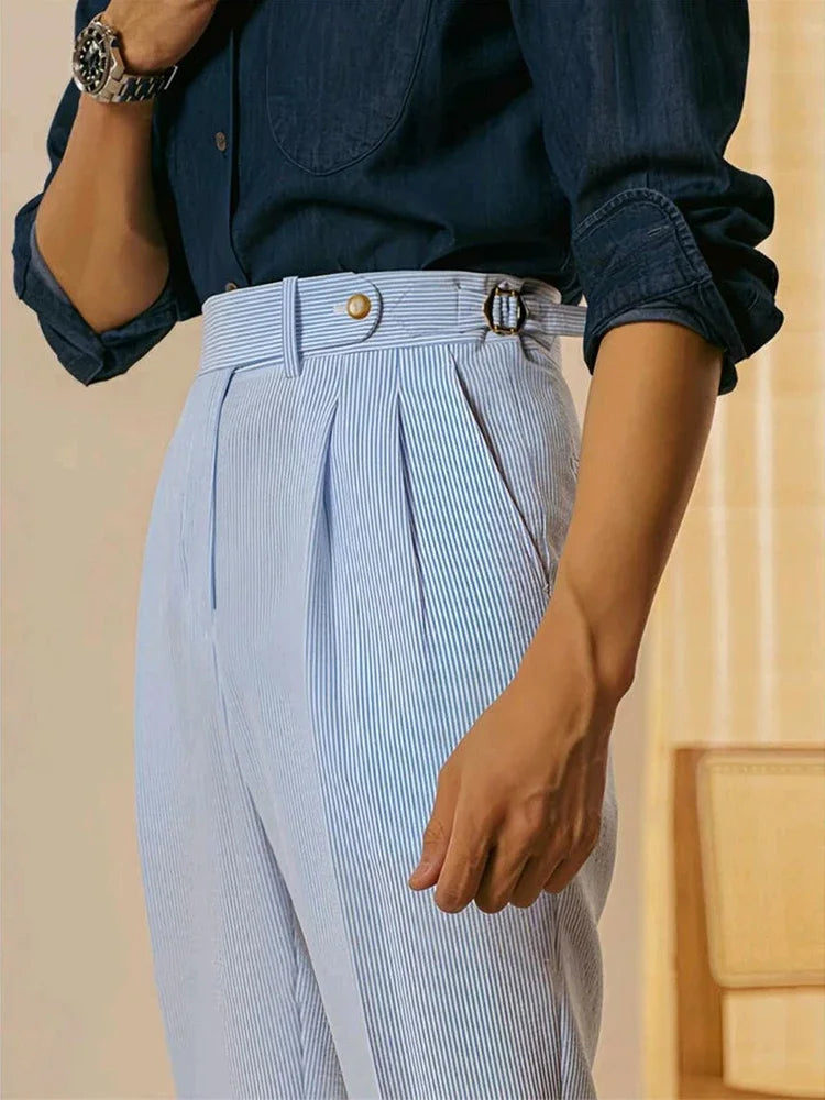 LORENZIO® Vintage High Waist Pleated Suit Trousers