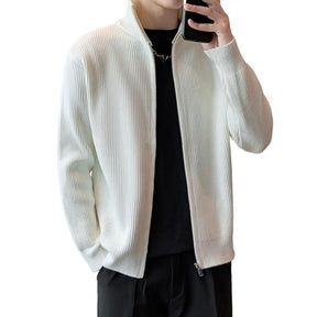 SANWOOD® Stand Collar Knit Zip-Up Cardigan