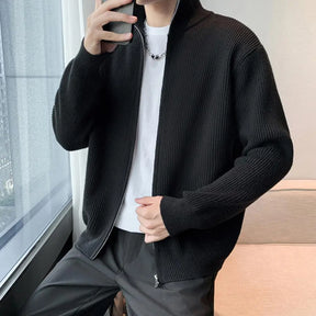 SANWOOD® Stand Collar Knit Zip-Up Cardigan