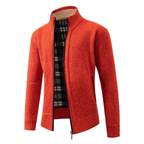HAMPTON® Stand Collar Fleece-Lined Knit Cardigan