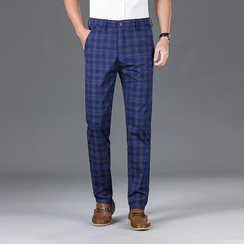 ALVAREN® 2025 Men's Plaid Slim Stretch Casual Pants
