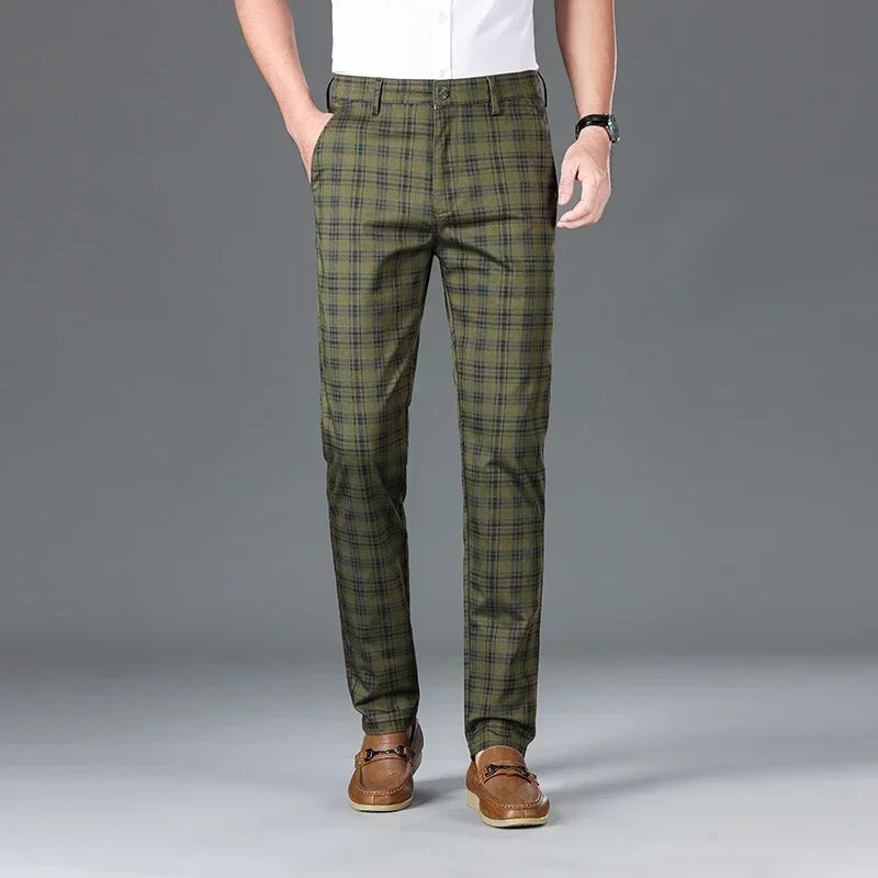 ALVAREN® 2025 Men's Plaid Slim Stretch Casual Pants