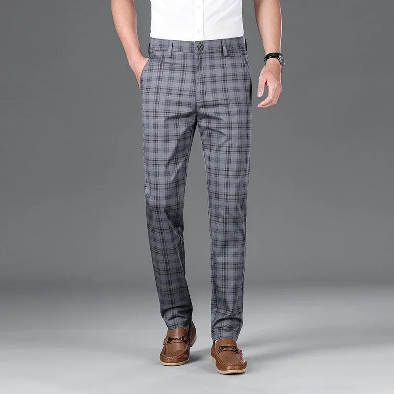 ALVAREN® 2025 Men's Plaid Slim Stretch Casual Pants