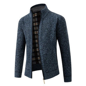 HAMPTON® Stand Collar Fleece-Lined Knit Cardigan