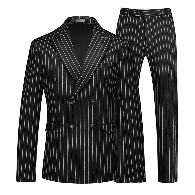ASTONBURY® Langston Double-Breasted Striped Suit