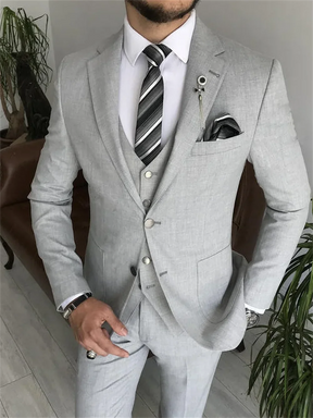 ASTONBURY® Belgrave Light Gray Three-Piece Suit