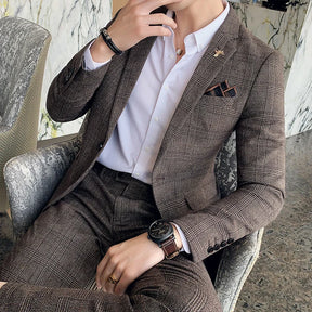 ASTONBURY® Langford Checked Cotton Suit