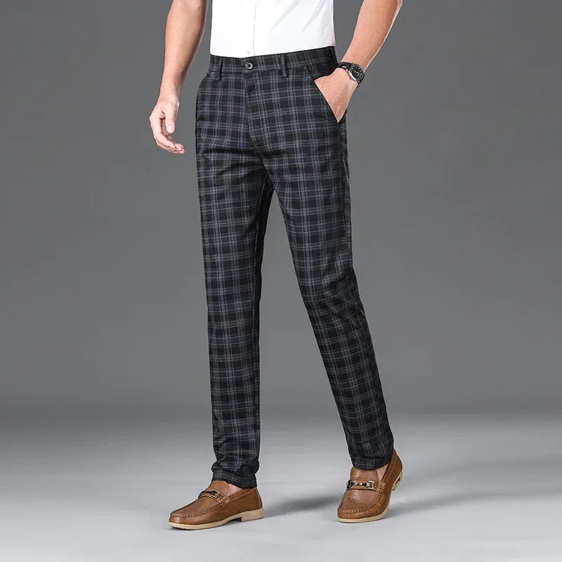 ALVAREN® 2025 Men's Plaid Slim Stretch Casual Pants