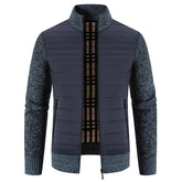 DALTON® Fleece-Lined Knit Jacket with Stand Collar