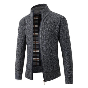 HAMPTON® Stand Collar Fleece-Lined Knit Cardigan