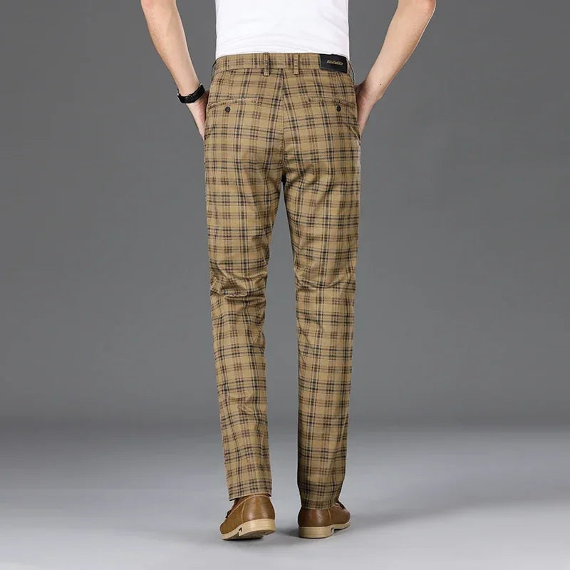 ALVAREN® 2025 Men's Plaid Slim Stretch Casual Pants