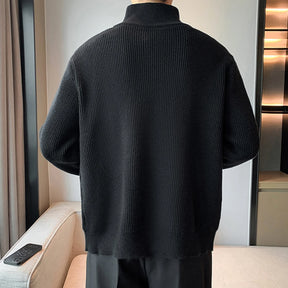 SANWOOD® Stand Collar Knit Zip-Up Cardigan