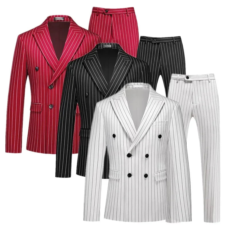 ASTONBURY® Langston Double-Breasted Striped Suit