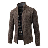 HAMPTON® Stand Collar Fleece-Lined Knit Cardigan
