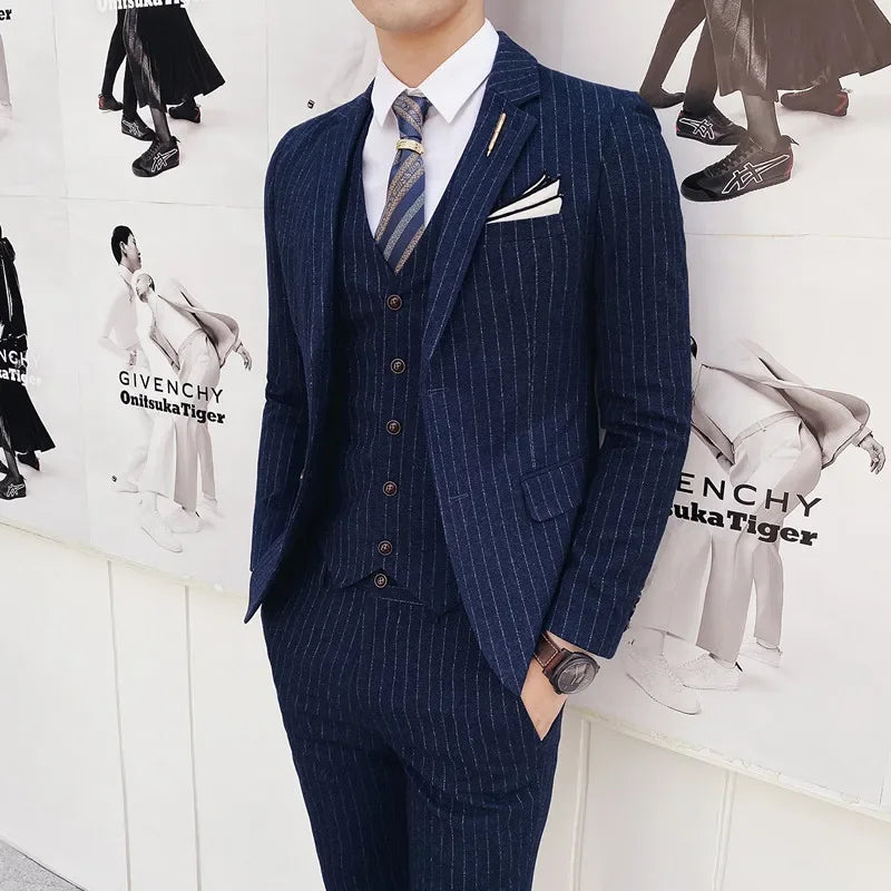ASTONBURY® Wycliffe Striped Three-Piece Suit