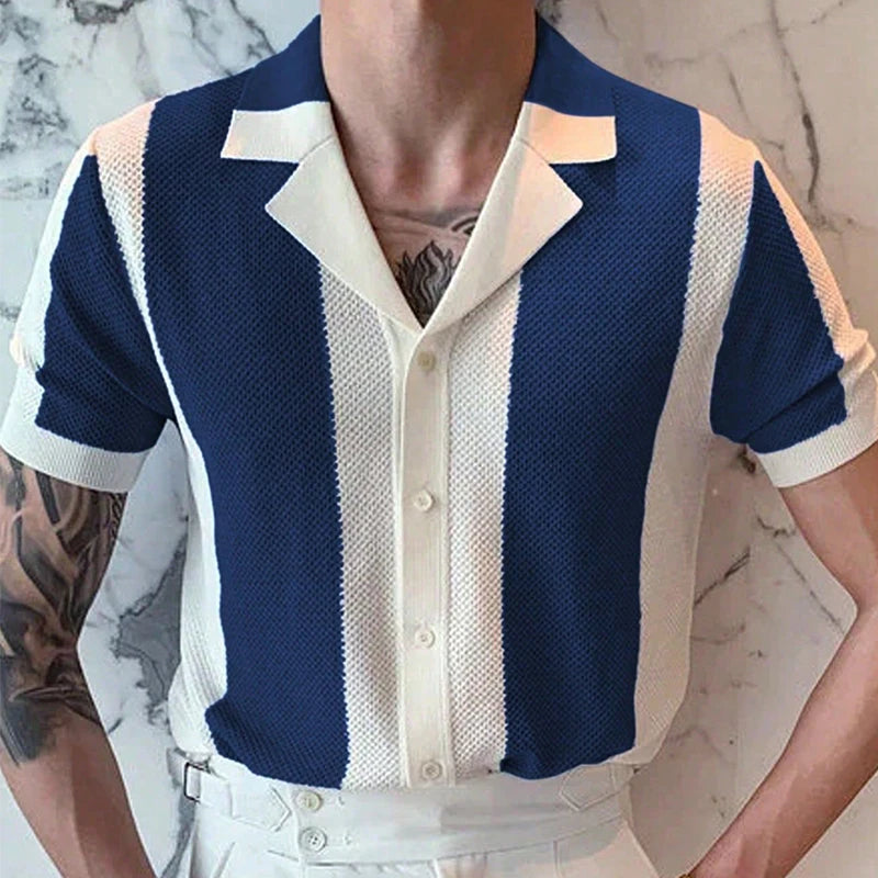 WINDSOR® Luxury Men’s Striped Jacquard Shirt