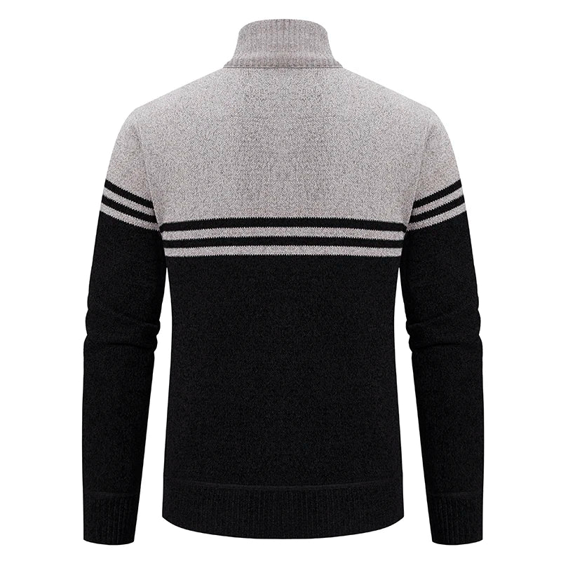 REYNOLDS® Striped Fleece-Lined Zip Cardigan