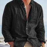 MARCELLO® Cotton-Linen Stand Collar Shirt