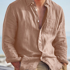 MARCELLO® Cotton-Linen Stand Collar Shirt