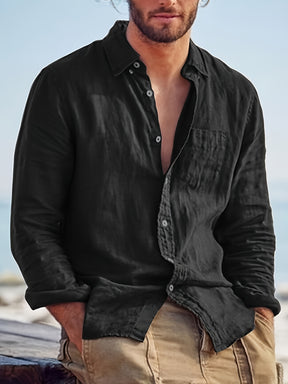 MARCELLO® Cotton-Linen Stand Collar Shirt